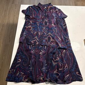 Vintage navy purple paisley